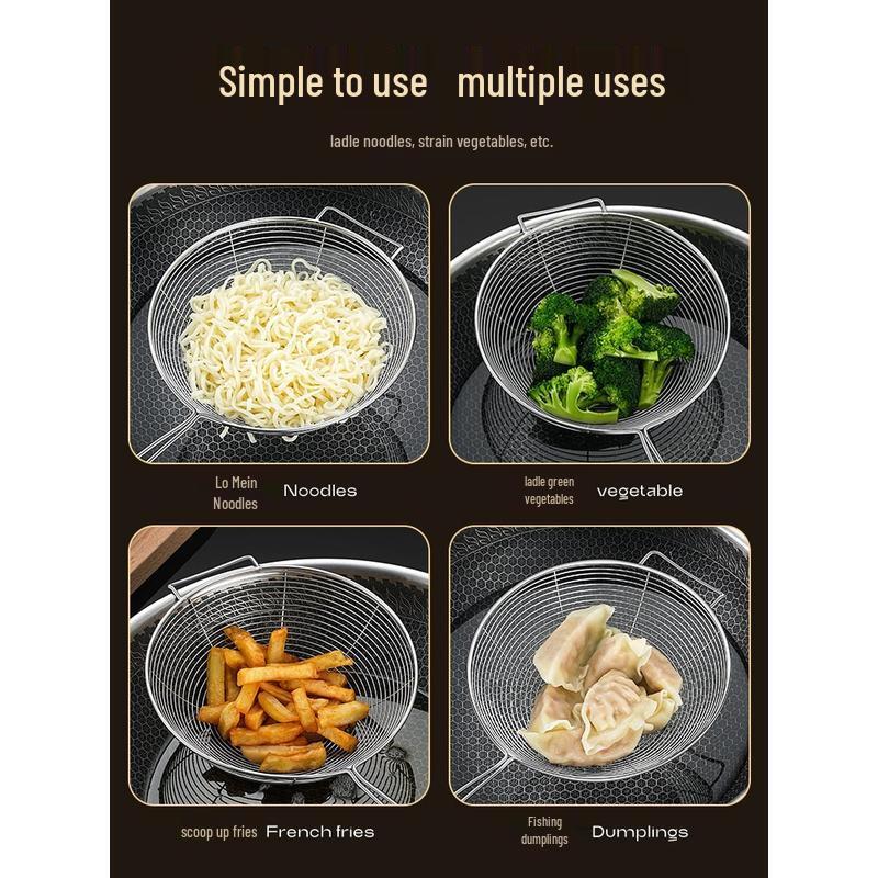 HANDUNYOU 304 Stainless Steel Commercial Slotted Skimmer Spoon