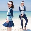 Womens UV Protection Long Sleeve Skirted Two Piece Swimwear Snorkeling Surfing Swimming