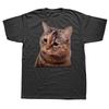 Maglietta Gatto Micio Triste Carino Divertente Gatti Che Parlano Meme Trend Y2k Regalo per Coppie Maglietta Casual 100% Cotone Unisex Maglietta Top Taglia EU