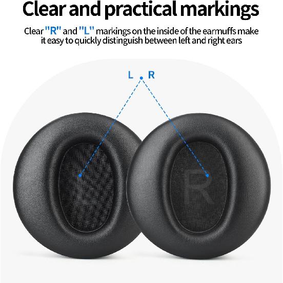 Headphones Replacement Ear Pads for Wyze Noise Cancelling Over Ear Headphones Ear Cushions Cover Repair Part (Black)