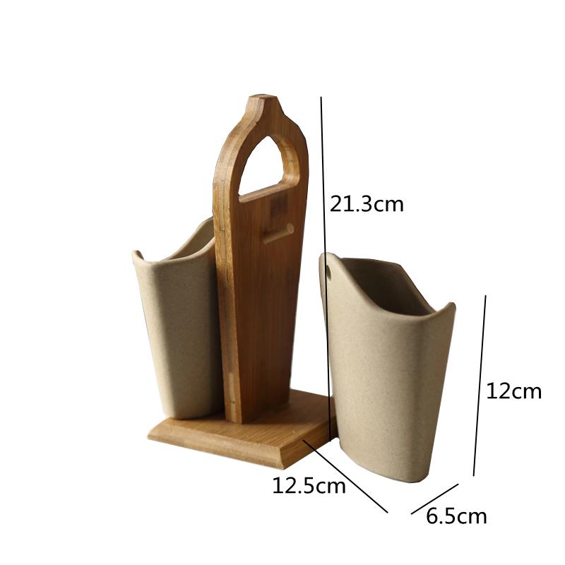 

Набор корзин для палочек для еды, деревянная подставка, керамический держатель для палочек для еды, сливная полка, кухонный контейнер для хранения, органайзер для столовых приборов