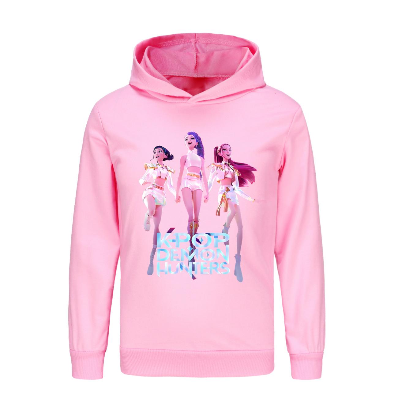 KPop Охотники на демонов Huntrix Толстовка Детская Графическая Толстовка с капюшоном Пуловеры для маленьких девочек Толстовки Мальчики Верхняя одежда Детская одежда 120
