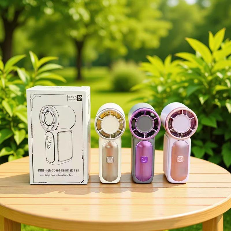 X688 Turbo Mini Handheld Fan: High-Speed, USB Rechargeable, Long-Lasting Battery, Portable for Outdoors.