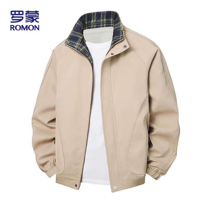 

ROMON Men s Stand Collar Business Casual Jacket ZH2507 XL