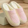 Cotton Slippers Men's Autumn and Winter Couples Plaid Simple and Fashionable Indoor Home Use Thickened Warm Plush Cotton Slippers Women
