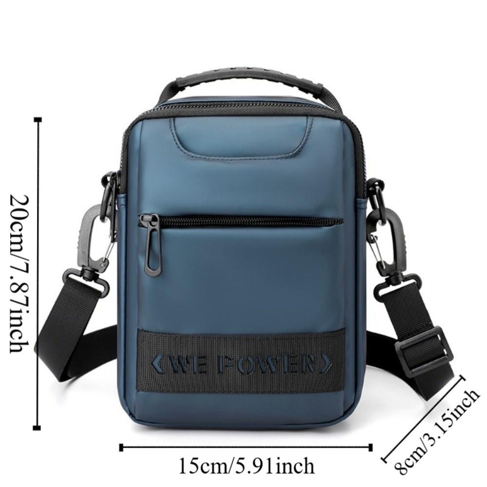 Casual Men Crossbody Bag Large Capacity Nylon Wearable Belt Hanging Bag Multi-Pockets Multi-functional Small Shoulder Bag Travel