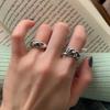 Retro Korean & Japanese Oval Open Bow Ring - Women's Adjustable Hip Hop Fashion Ring