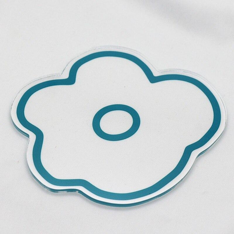Cup Placemat Tea Coffee Milk Cups Pads Korean Ins Transparent Acrylic Teacup Mat Custom Small Floral Cushion
