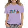 Boys Girls Round Neck Casual Printed Short-sleeved T-shirt Top