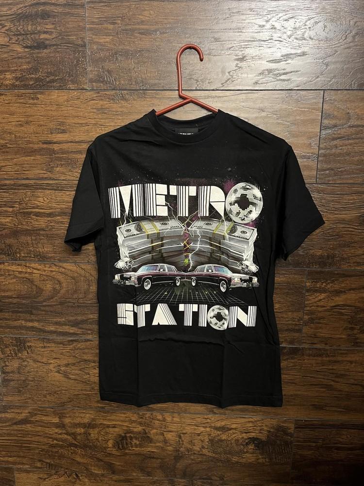 Винтажная футболка с принтом станции метро Metro, Диско, Наличные, Машины, Унисекс S