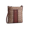 Bolso Bandolera Pequeño Kitt de Lona Recubierta, Bolso de Hombro para Mujer Marrón