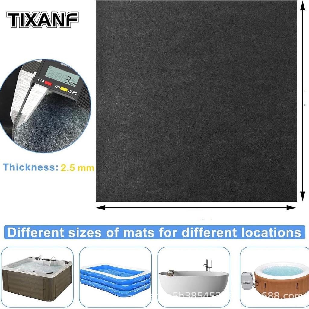 Grenzüberschreitende, wasserdichte, rutschfeste Filzmatte für Whirlpools und aufblasbare Pools, drinnen und draußen