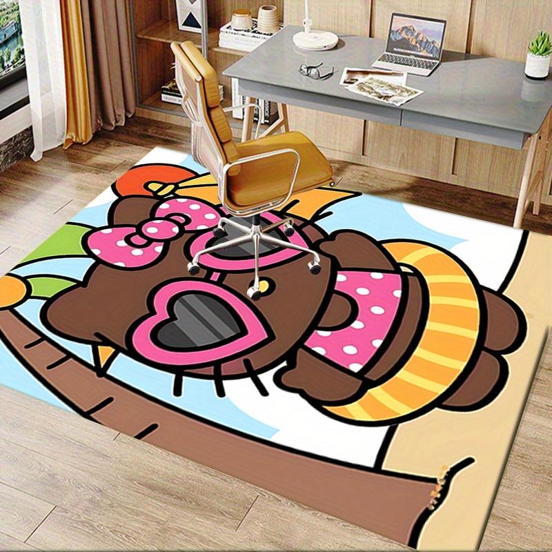 Office Rug Hello Kitty, Beach Anti-Slip Rug, Machine Washable for Living Room, Bedroom, Office, Multiple Sizes, Bedroom Mat, Decorative Mat, Durable M