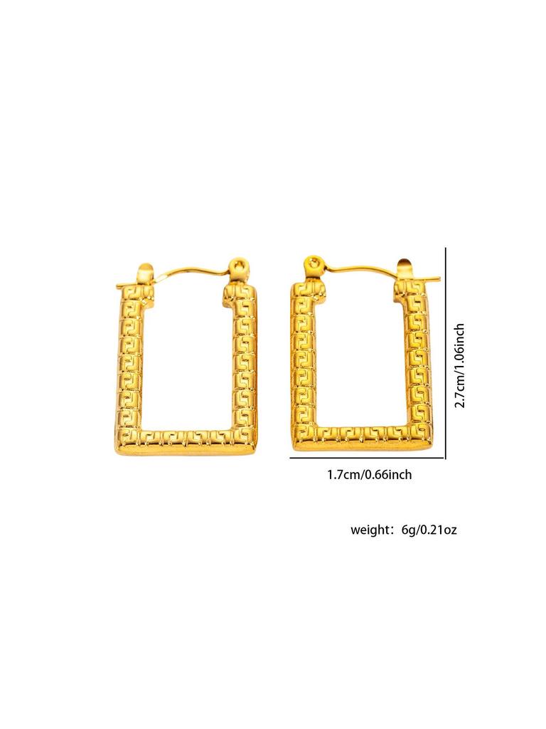 Luxury Niche Design Colorfast 304 Stainless Steel Titanium Stud Earrings for Women - Lightweight and High-End.