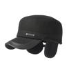 Autumn Winter Hat Men's Velvet Thick Military Caps Wool Dad Hat Middle-Aged and Elderly Outdoor Windproof Ear Protection Warm Flat Top Hat
