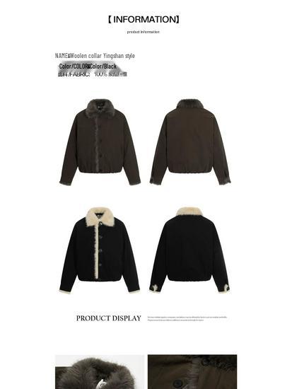 Men's Retro Cotton Jacket with Fur Collar, Golden Eagle Design - Thick, Warm, Versatile, and Trendy Winter Outerwear.