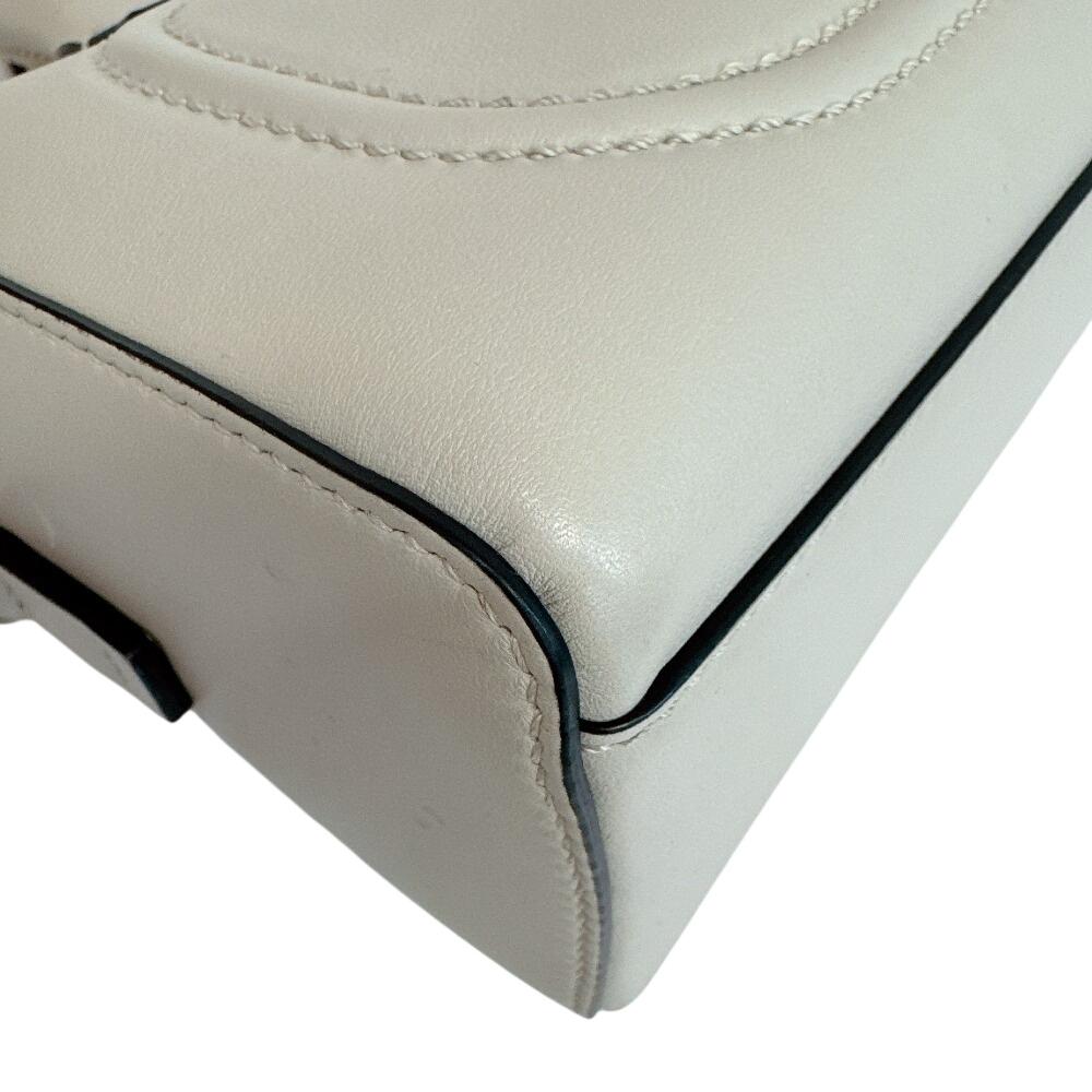 Valentino Garavani Mini Boston Bag with Strap, 2-Way leather Handbag white leather Used