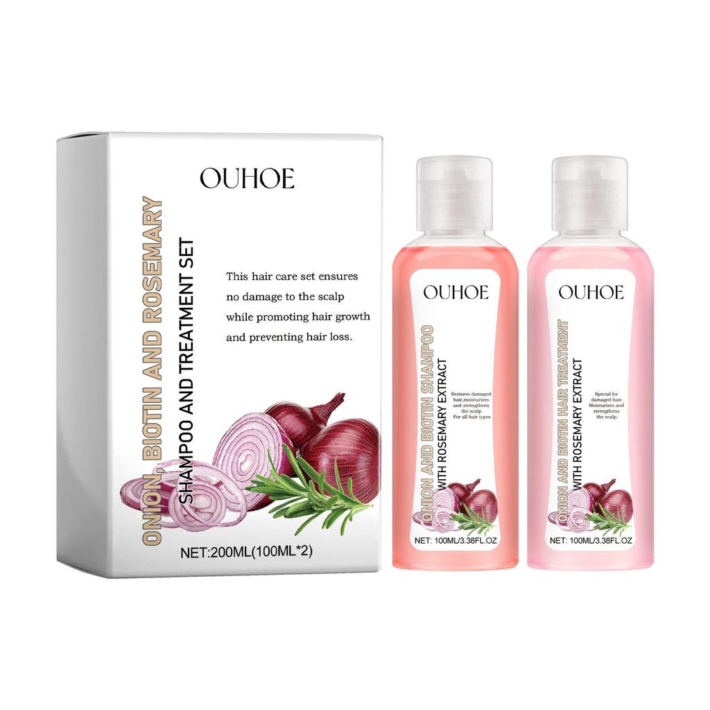 Zwiebel-Biotin-Rosmarin-Shampoo-Set nährt Haarwurzeln und Kopfhaut
