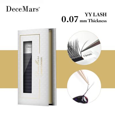 YY Eyelash Extensions - 0.07mm D Curl or C Curl 2D(4D)  Y Shaped Mesh Wispy Clusters 12 Rows Pre Fanned Eye Lashes