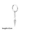 Silver Color Chain Pointed Cone Dangle Earring Stainless Steel Hoops Earrings For Women Men Punk Jewelry Ear Piercing Pendientes