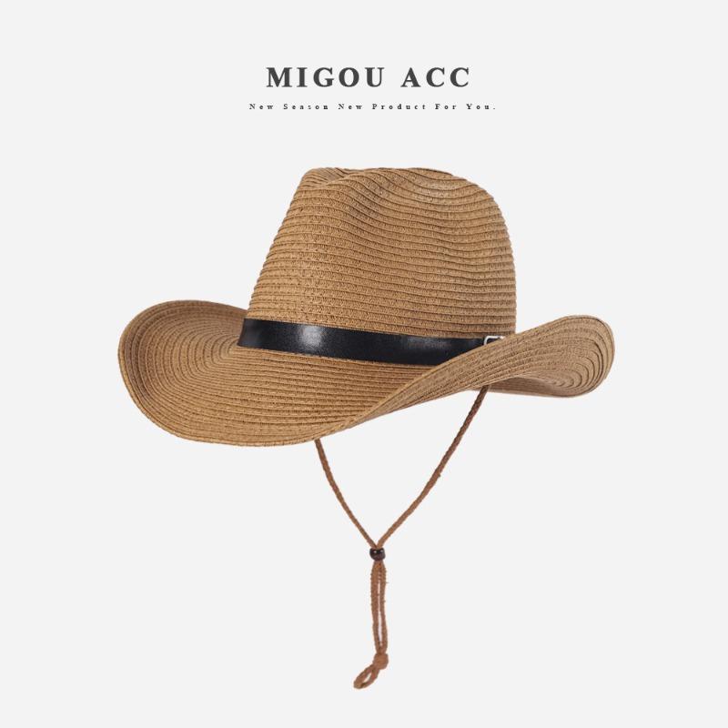 Men's outdoor sunscreen visor travel foldable cowboy hat parent-child beach hat sun hat