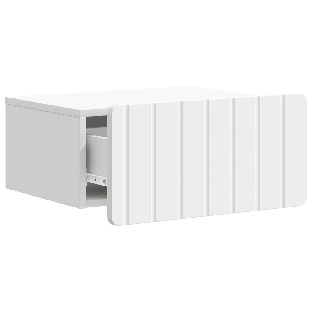 Wall Mounted Nightstand White 49 x 34.5 x 24 cm Engineered Wood