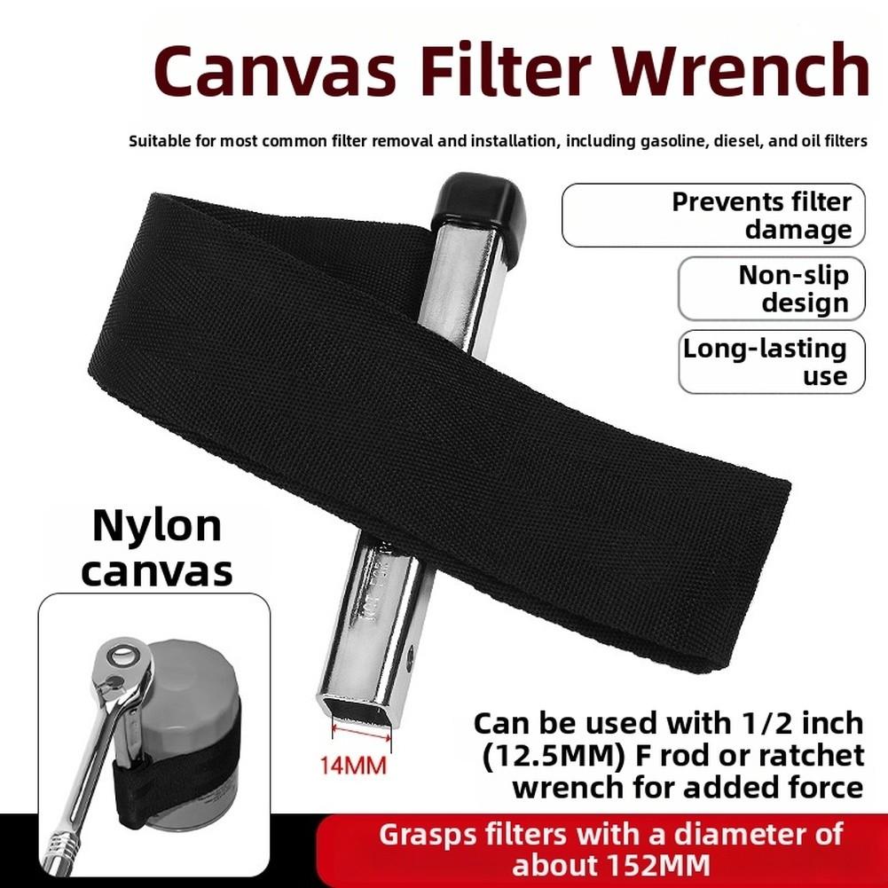 Oil Filter Wrench Nylon Strap Wrench Alloy Steel Handle