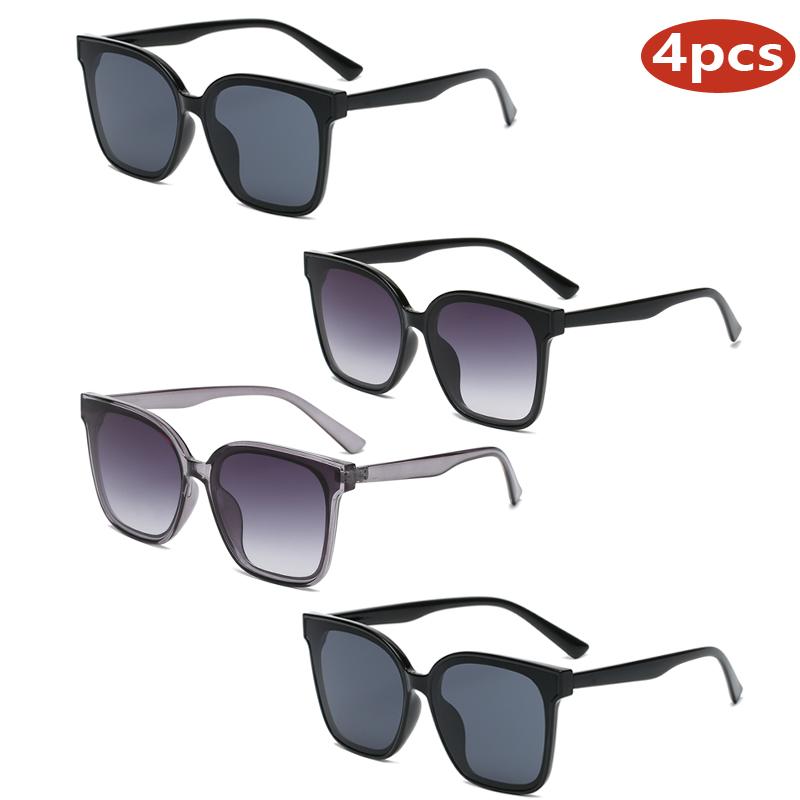 4pcs New Luxury Sunglasses Women High Quality Oversize Sports Sunglasses Women Classic Square Shades Glasses Women Men UV400