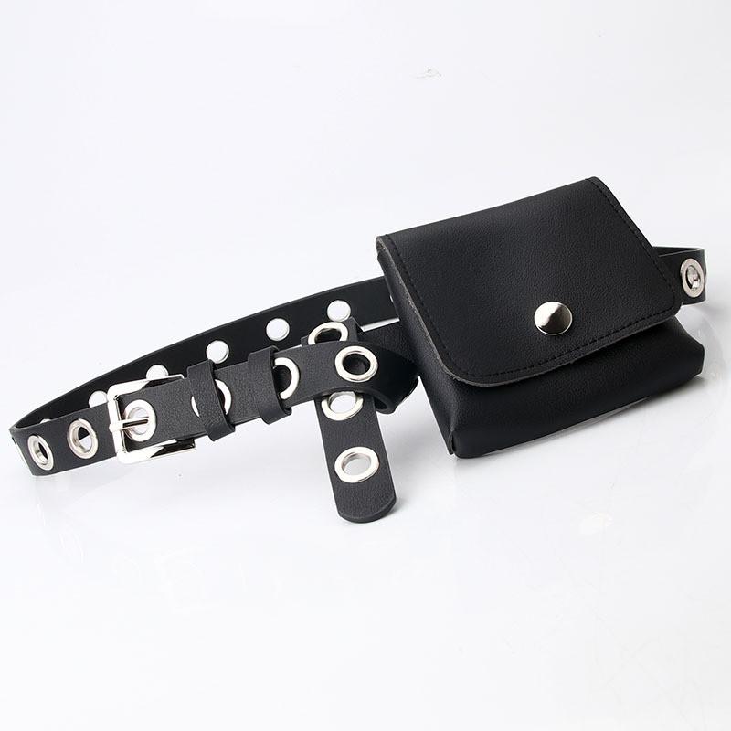 Minimalist Pu Chain Belt Bag With Metal Buckle For Casual And Office Style
