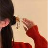 New Year's Flower Tassel Hair Clip New Chinese Style Hair Accessory Women Chinese Style Hairclip Fresh Sweet Headband Side Clip