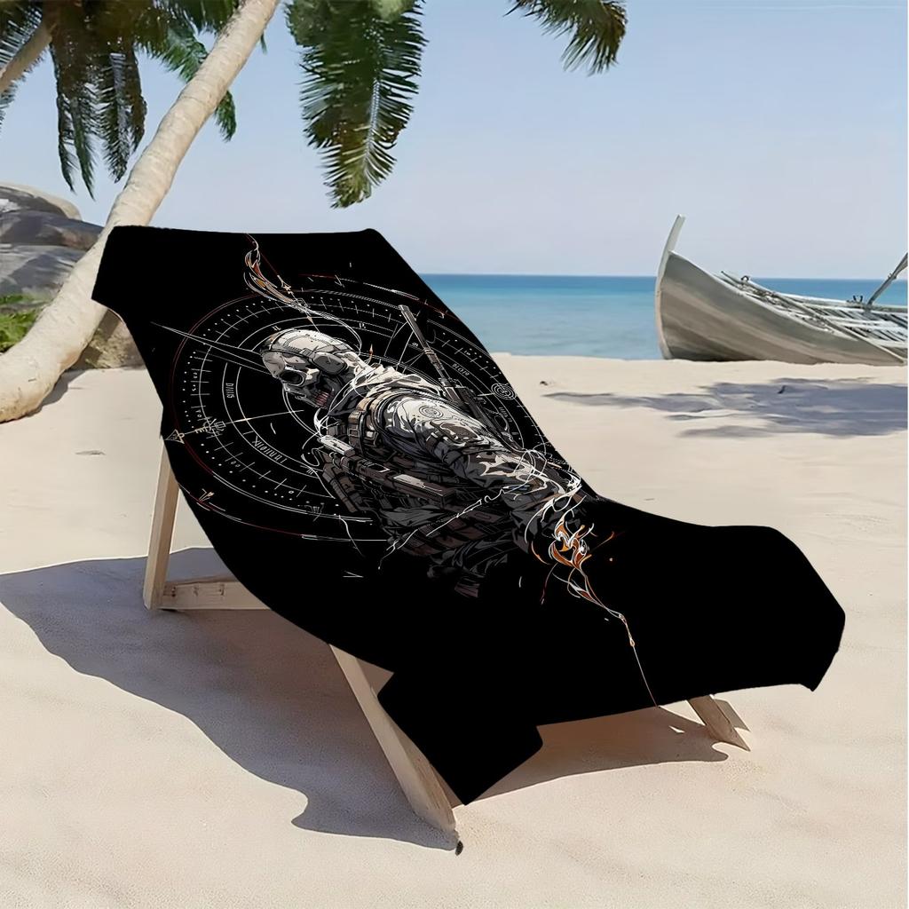 Tactical style special forces pattern polyester microfiber beach towel is highly absorbent, suitable swimming and beach outings