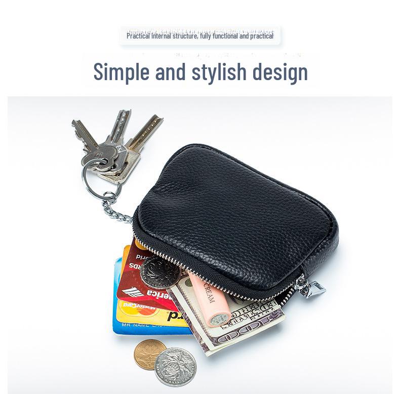 Ultra-Thin Soft Leather Mini Coin & Key Earphone Pouch for Ladies