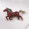 Inlaid Enamel Horse Brooch For Women And Men'S Trend Alloy Hard Animal Brooch For Casual Office Jewelry Gifts