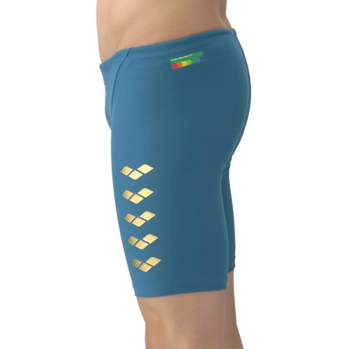 Arena Men's TOUGHSUIT Competition Swimsuit for Training, Size M, Durable Half-Leg Swimsuit for Practice and Training, AS6SWM08M