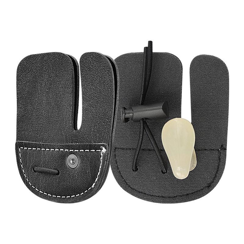 Recurve Bow Three-Finger Archery Guard - Single/Double Layer Protective Sleeve for Sports Shooting