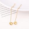 Heart Butterfly Stainless Steel Gold Plated Not Fade Long Drop Earrings Ear Wire Ladies Women Valentine's Day Gift  Jewelry