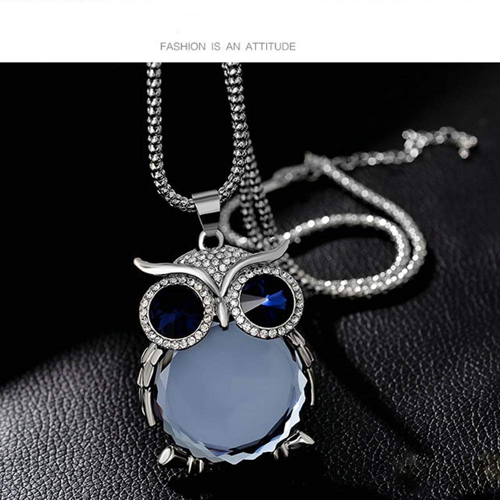 Collana con Pendente Gufo Fortunato della Notte da Donna e Lunga Catena da Maglione Guardiani della Notte Collana con Pendente Gufo Adorabile Collana con Pendente Animale