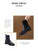 Women's Chunky Heel Knitted Short Boots 2025: Versatile Slim Fit British Style High Heel Martin Elastic Sock Boots for Autumn/Winter