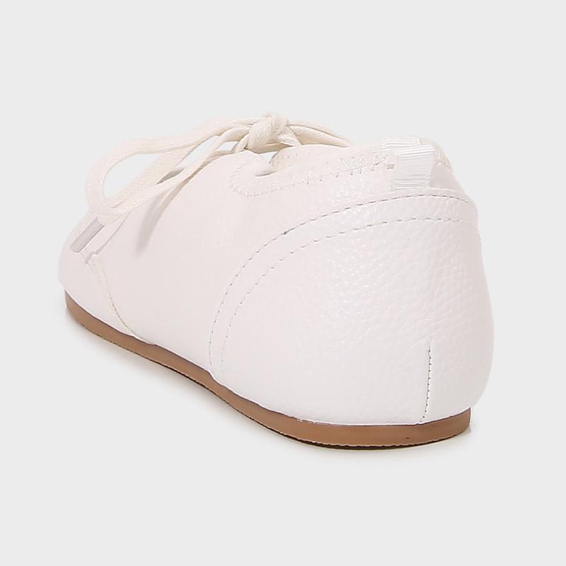 Fashion Soft Leather Casual Women Ballet Flats Lace Up Fashion Design White Black Female Mary Jane Shoes New 2025 Autumn Footwear