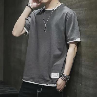 T-shirt estiva da uomo alla moda a maniche corte bicolore