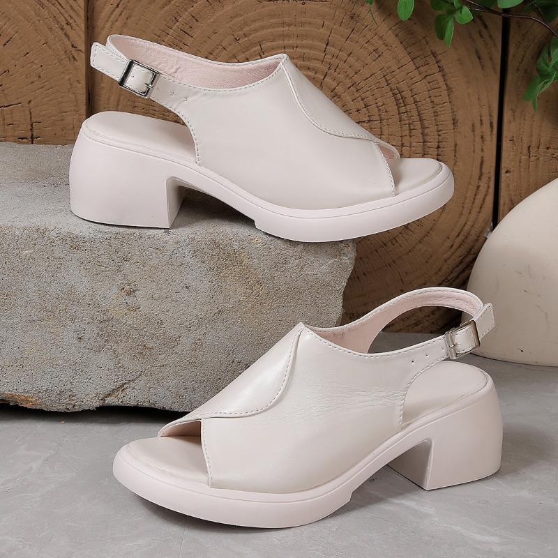 New slope heel sandals women's muffin thick-soled summer wear fashionable soft-soled fish mouth high heels