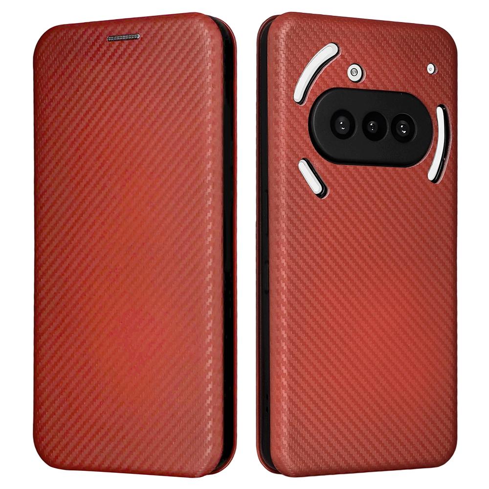 For Nothing Phone (3a) Case Carbon Fiber Texture Drop-Proof PU Leather Phone Cover