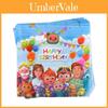 Kit de Decoración Desechable para Fiesta Temática de Cocomelon con Mantel de Papel y Globos Para Fiesta Infantil