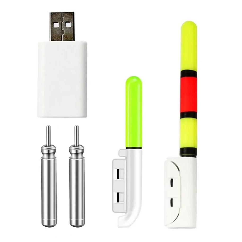 Fishing Glow Sticks with Rechargeable Battery and Charger LED Night Fishing Pole for Fishing Waterproof Luminous Lamp