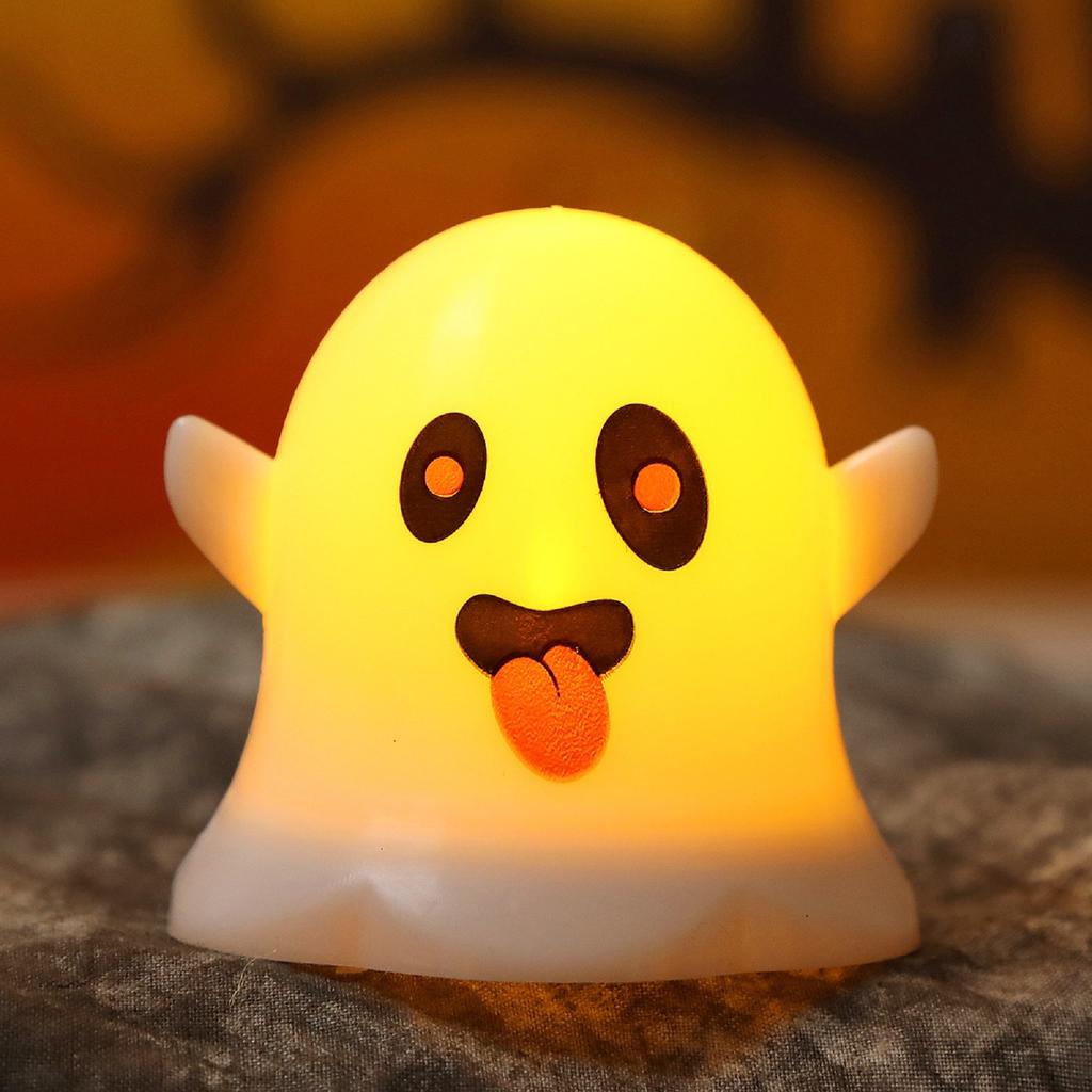 Halloween Ghost LED Candle Light Cute Expression Ghost Night Light Decorative Table Lamp for Indoor Outdoor Party Decoration Halloween Prop
