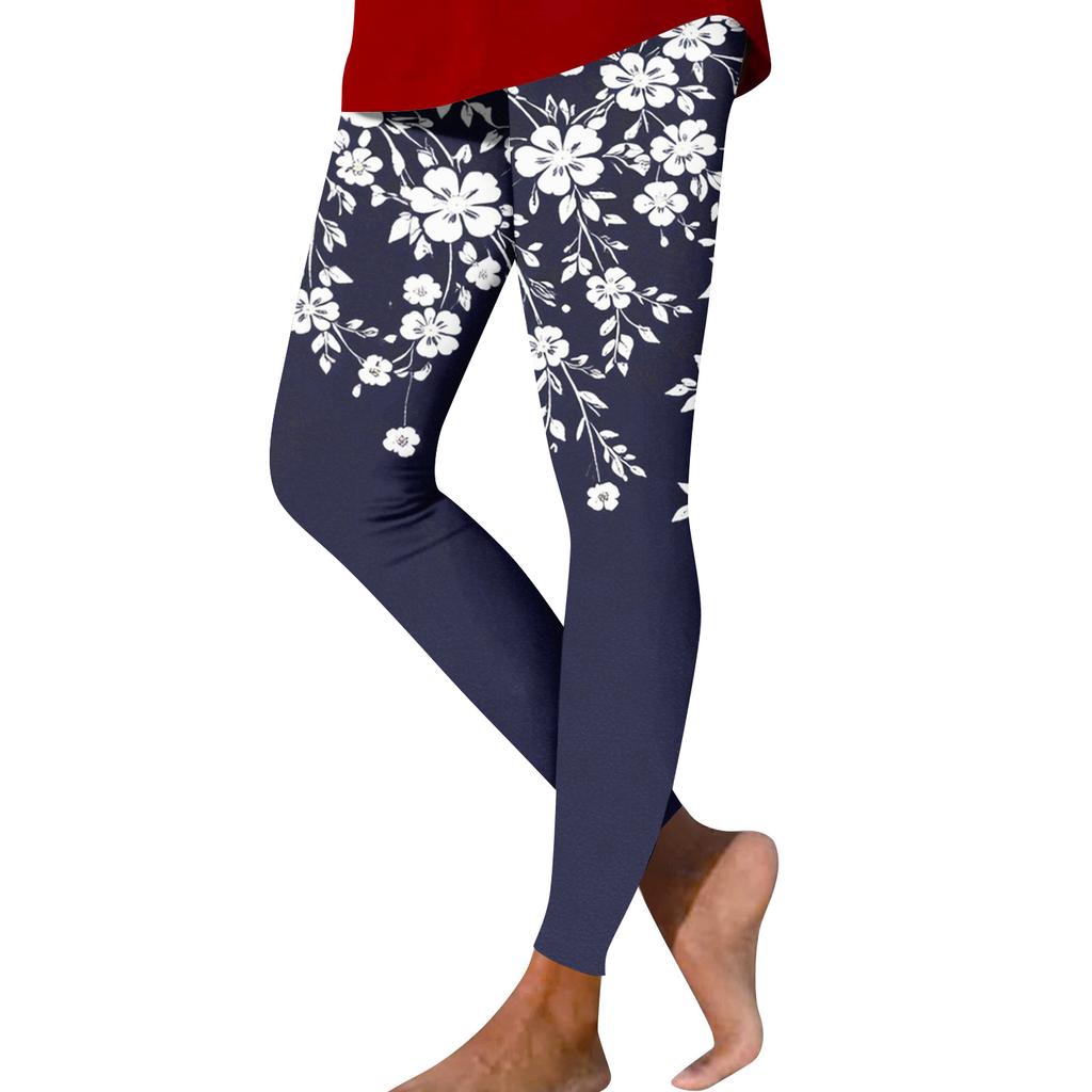 Pantaloni Casual Stampati a Gamba Dritta Moda Donna Pantaloni Yoga Stampati Slim per Esterno