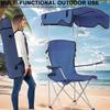 Oversized Beach Chair with Ceiling & Cup Holder Large Camping Lawn Chair Folding Fishing Chair for Picnic Leisure Chair