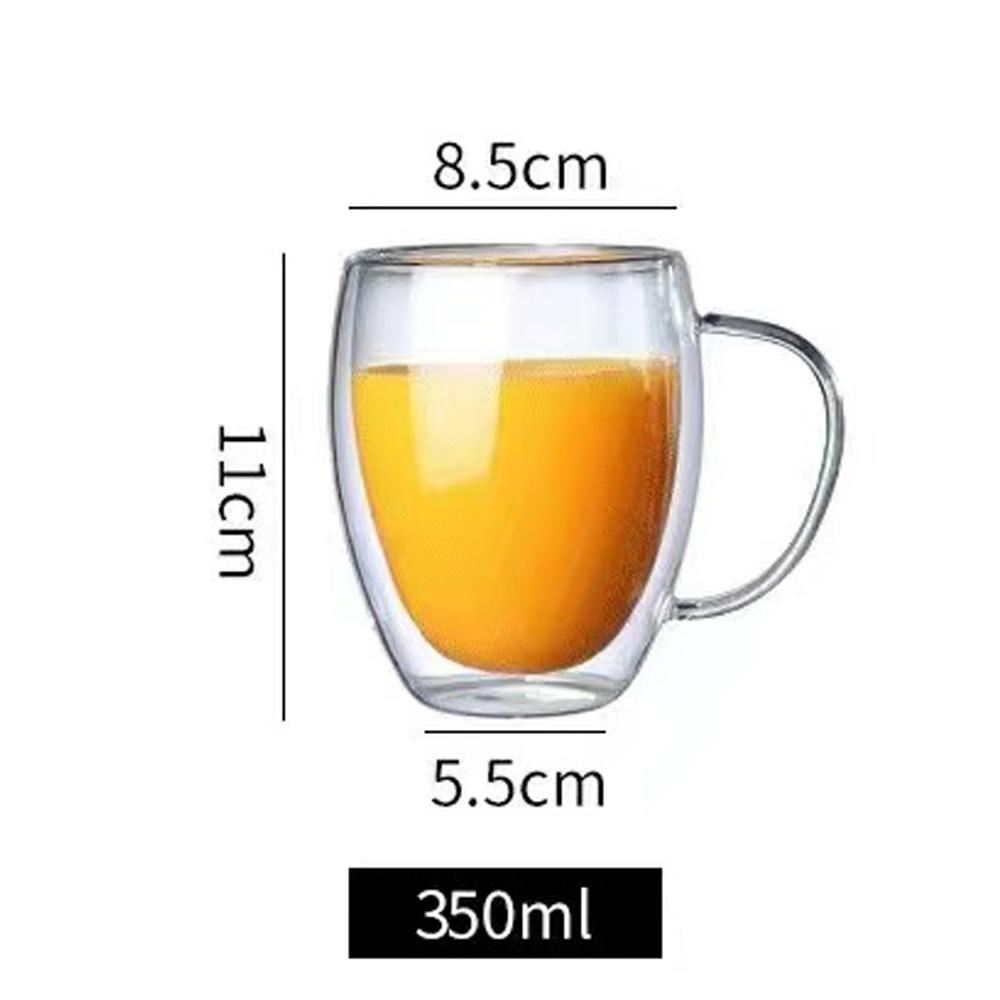 

Кружки для кофе из стекла с двойными стенками, 12 унций, с ручкой, кружки с изолирующим слоем, чашка из боросиликатного стекла, для чая, латте, эспрессо, посуда для напитков