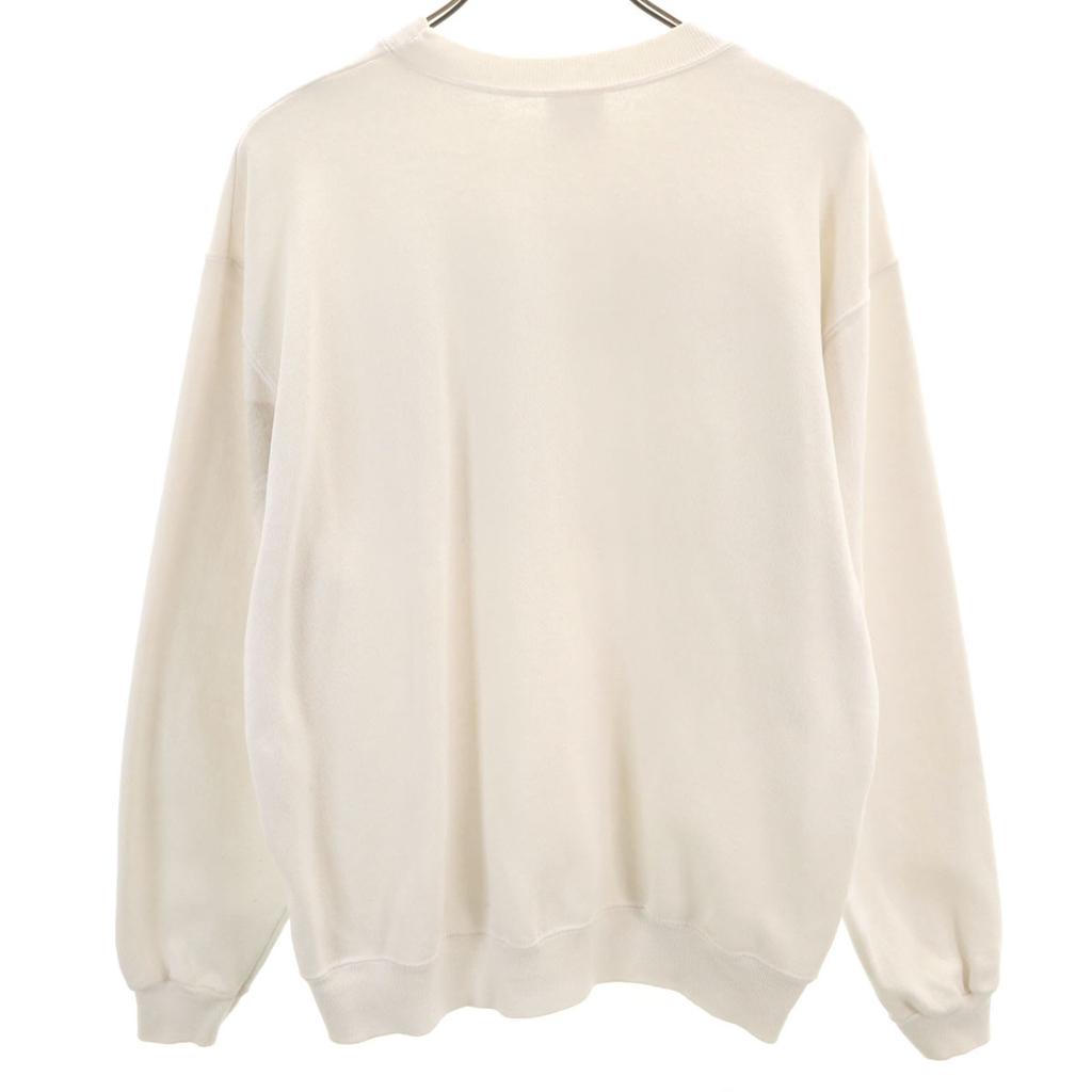 Hanes 80s Made in USA Old wolf print Long sleeve trainer L white sweat Men's Used