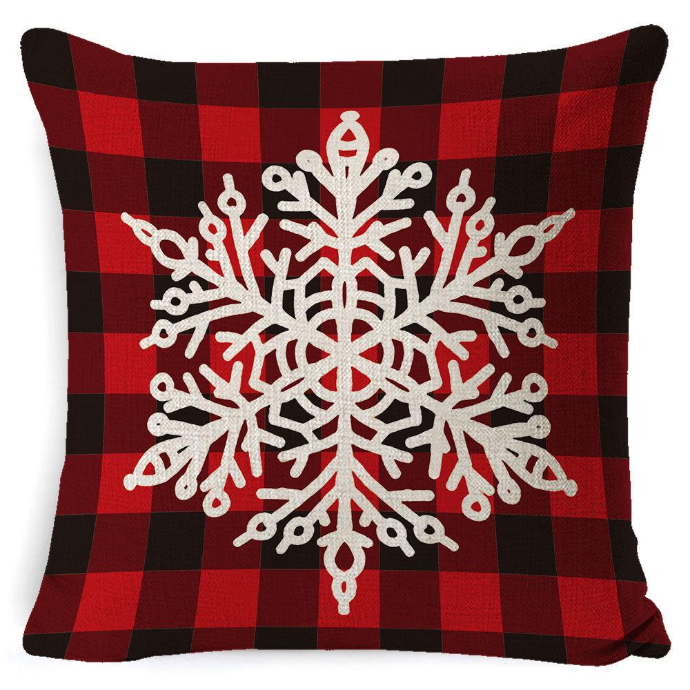 Christmas Pillow Cover Home Sofa Cushion Elk Letter Print Cushion Cover Christmas Atmosphere